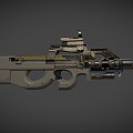 Submachine gun P90 gun automatic submachine gun 3d model