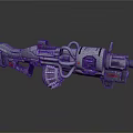 Futuristic Mechanical Sci Fi Weapon With Metal Barrel Gear Pipes And Red Accents
