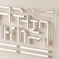 Modern pipe drainage pipe sewer pipe parts pipe fittings pipe combination 3d model