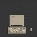 Vintage Desktop Computer with Windows 95 Monitor Tower Keyboard and Mouse