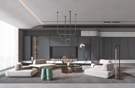 modern living room 3d model