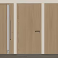 Light Wood Swing Doors With Vertical Stripes Minimalist Design And Modern Door Handles