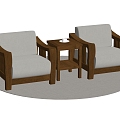 New Chinese Style Single Sofa Leisure Chair Single Chair 3d model