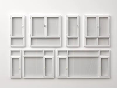 Modern window aluminum alloy window combination door window casement window sliding door glass casement window combination 3d model