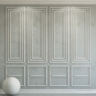 Modern line decoration plaster and molding 3d model