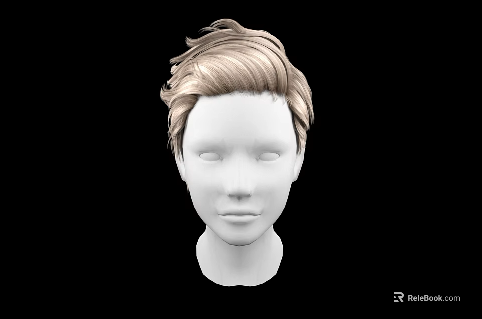 Game and Movie Character 3D Model With Blonde Short Hair And White Head 3d model 