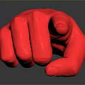 Medical Device Red Hand Gesture Model with Raised Index Finger Design