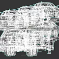 Double Decker Car Transporter Loaded With Multiple White Cars On Trailer