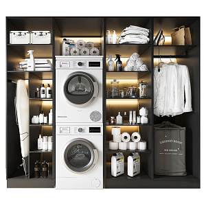 Modern Washing Machine Cabinet Storage Cabinet Wardrobe Washing Machine Clothes Washing Supplies 3d model