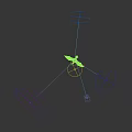 Flying Pterosaur Model With Spread Wings On Dark Background And Reflection