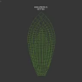 White Leaf Shaped Decorative Component With Overlapping Design On Black Background