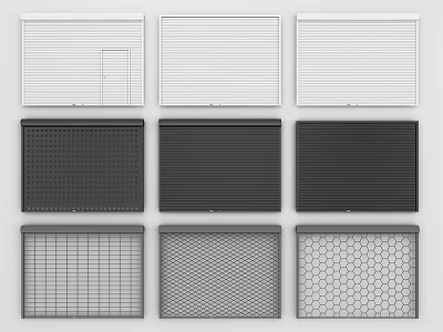 Different Textured Panels With Various Patterns In White Black And Gray Colors 3d model