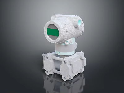 Weapon Optical Sight With Green Lens And White Tactical Housing 3d model