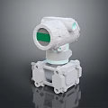 Weapon Optical Sight With Green Lens And White Tactical Housing 3d model