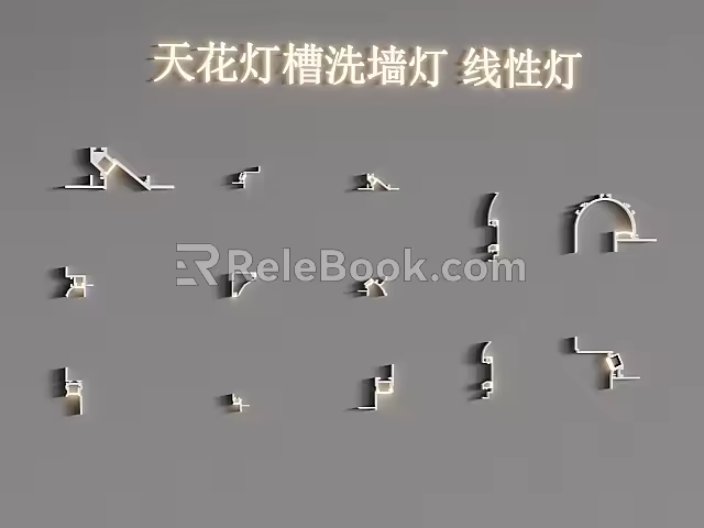 ceiling lamp trough wall washer 3d model