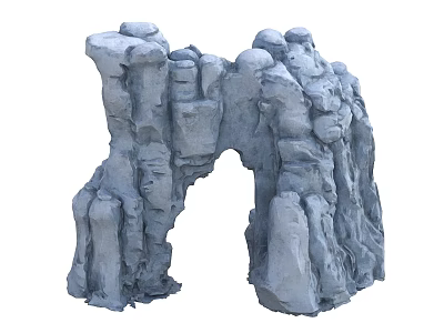 Artificial Rockery Rocks Featuring Arch Shape And Textured Surface For Garden Landscape Decoration 3d model