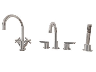 Tap combination metal bathroom small pieces 3d model