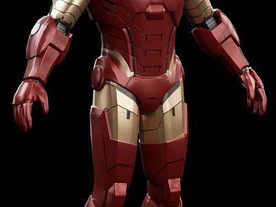 Iron Man Red And Gold Armor Suit Character With Mechanical Design Details 3d model