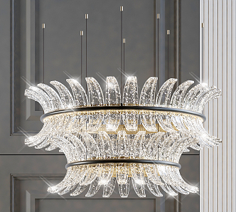 Modern crystal chandelier 3d model