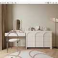 Modern Dressing Table Simple Cream Dressing Table 3d model