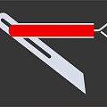 Metal Scraping Tool With Red Section And Stainless Steel Blade Featuring Measuring Scale