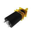 Yellow Black Industrial Mechanical Gear Shaft Housing Device Assembly Structure