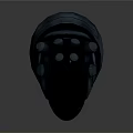 Futuristic Sci Fi Helmet With Metallic Black And Blue Detailed Design