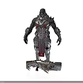 Armored Warrior Character With Biomechanical Creature Inspired Spiked Armor And Weapon