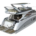 Modern Luxury Yacht With Flybridge And Railings