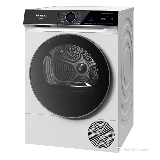 Modern Front Loading Washing Machine With Digital Control Panel And Stainless Steel Drum 3d model 