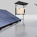 Industrial Solar Power Equipment Featuring Panels Mounting Brackets and Inverter Unit