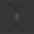 Railway Track Crossing Equipment With Metal Structure And Curved Rails