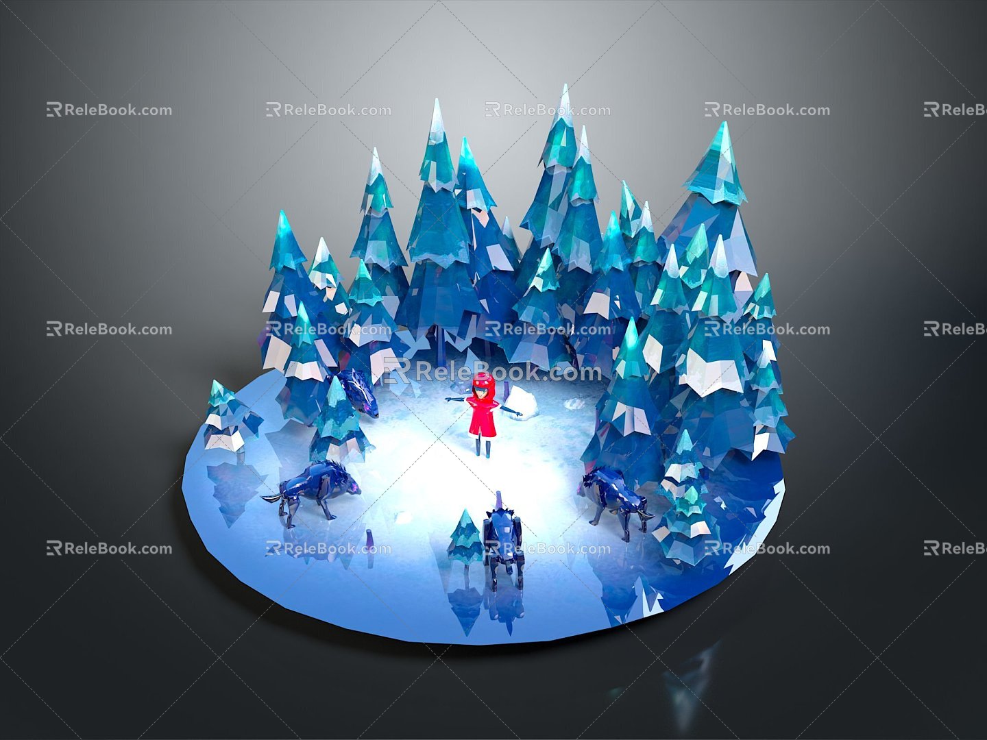 One Man Battle Wolf Game Environment Game Scene Fairy Tale Scene Fairy Tale Magic Scene Magic Item 3d model