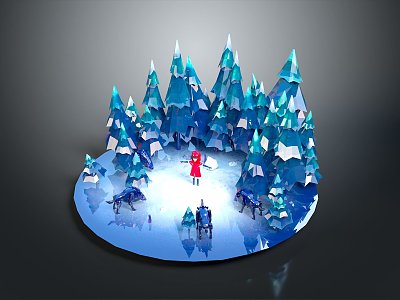 One Man Battle Wolf Game Environment Game Scene Fairy Tale Scene Fairy Tale Magic Scene Magic Item 3d model