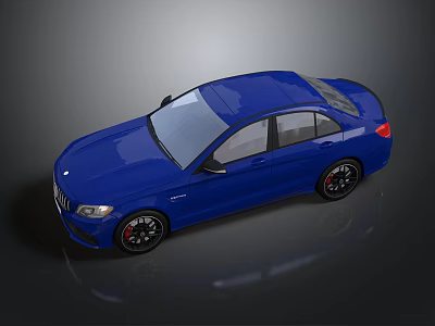 Blue Sports Car Exterior With Sleek Design And Black Alloy Wheels 3d model