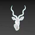 Elegant Antelope Head Sculpture Hand Carved Wall Mounted Decorative Art