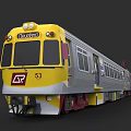 Yellow and Silver Perth Train Front View with LR Logo and Number 53 3d model