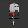 Crawler Excavator With White And Red Body Cab Arm Bucket And Tracks