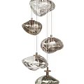 Modern Artistic Glass Chandelier with Irregular Transparent Shapes and Metal Frame