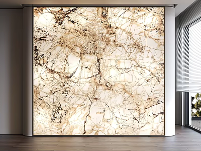 Elegant Modern Marble Background Wall With Natural Texture In Interior Space Design 3d model