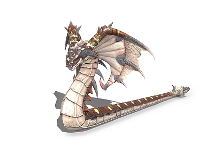 Game And Movie Character Mythical Dragon With Scaled Body Wings And Long Tail 3d model