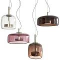 Modern Hanging Pendant Lights With Various Colored Glass Shades For Home Decor