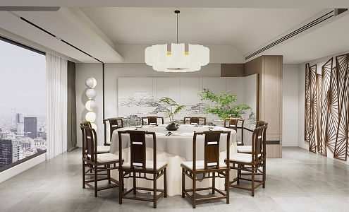 New Chinese Private Room Restaurant Private Room 3d model