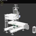 Industrial CNC Milling Machine With Metal Worktable Precision Spindle And Red Tool Part 3d model