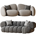 Simple Two-Person Sofa Italian-Style Nordic Cream Style Leisure Sofa Creative Sofa 3d model