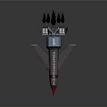 Space Exploration Rocket 3D Model With Flames During Launch Mission