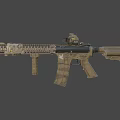 Tactical Military Rifle With Camouflage Design Long Barrel And Ventilated Handguard