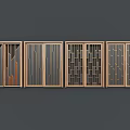 Modern Geometric Pattern Sliding Doors with Wooden Frames and Glass Panels