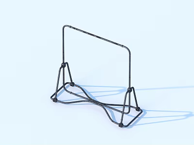 Black Metal Stand With Minimalist Geometric Design On Light Background And Shadow Detail 3d model