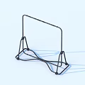 Black Metal Stand With Minimalist Geometric Design On Light Background And Shadow Detail